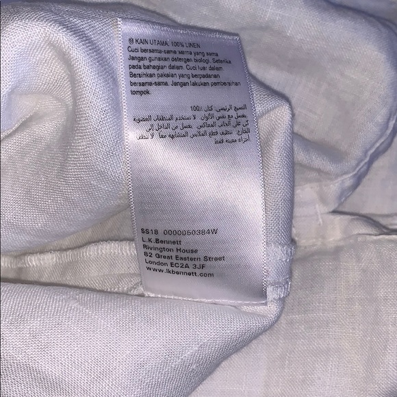 NWT LK Bennett White Linen Tunic Dress, Size Small - Picture 10 of 15